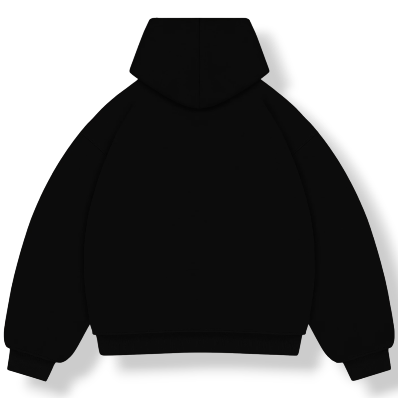 BLACK BOXY FIT HOODIE