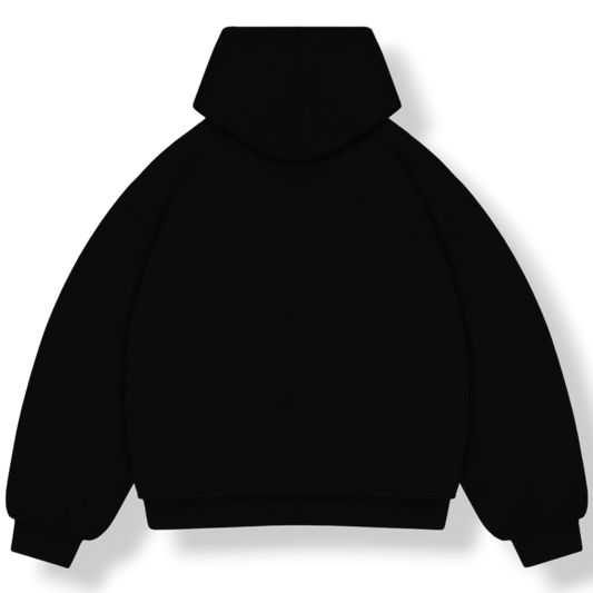 BLACK BOXY FIT HOODIE