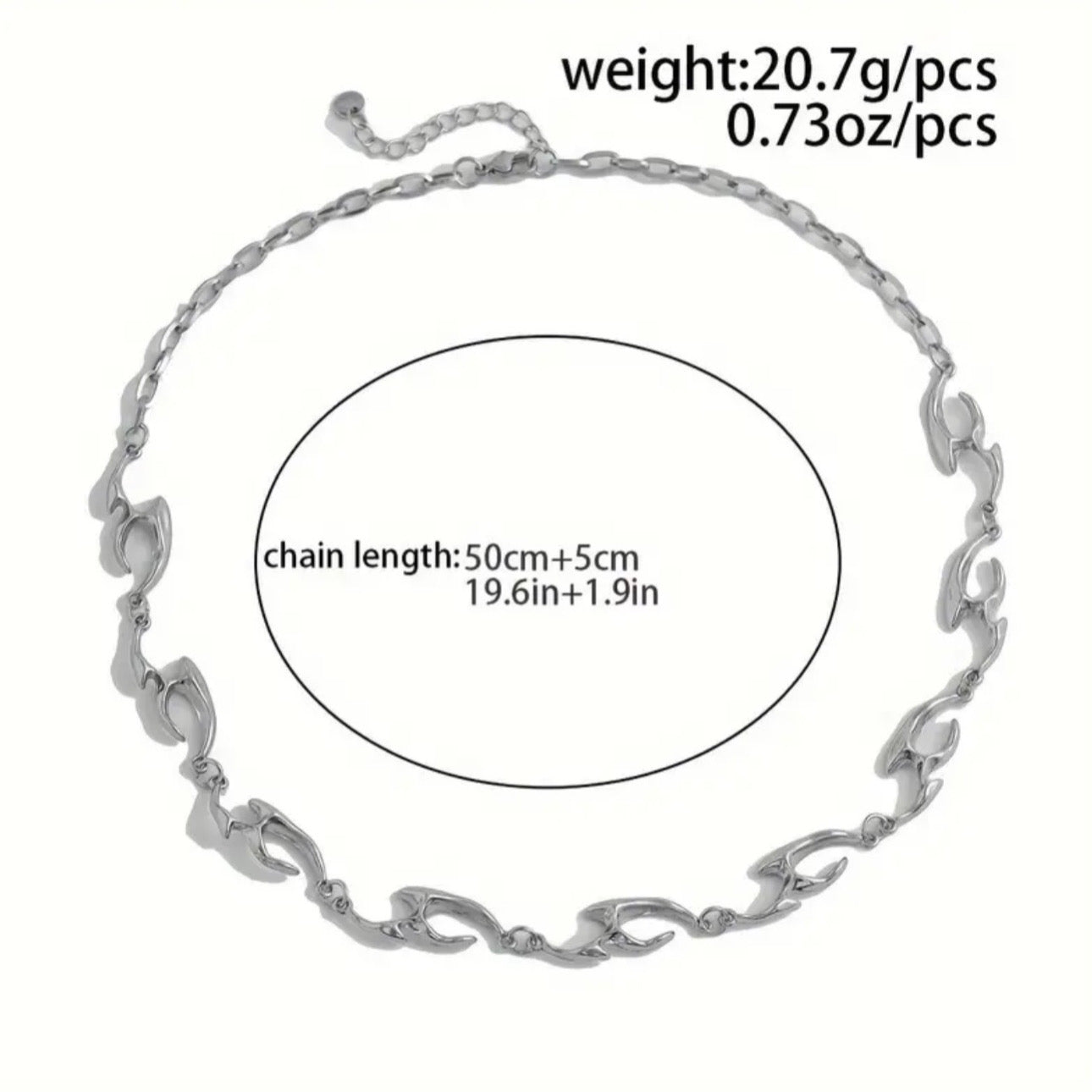 Irregular Shaped Metal Texture Necklace