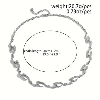 Irregular Shaped Metal Texture Necklace