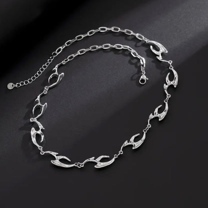 Irregular Shaped Metal Texture Necklace