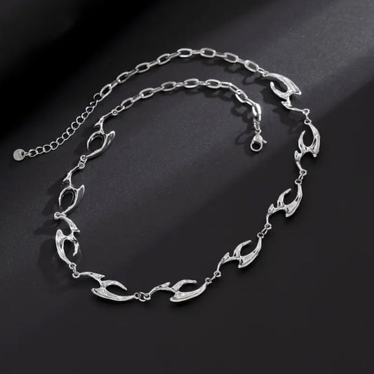Irregular Shaped Metal Texture Necklace