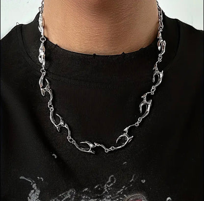Irregular Shaped Metal Texture Necklace