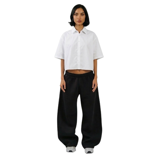 WHITE CROPPED SHIRT