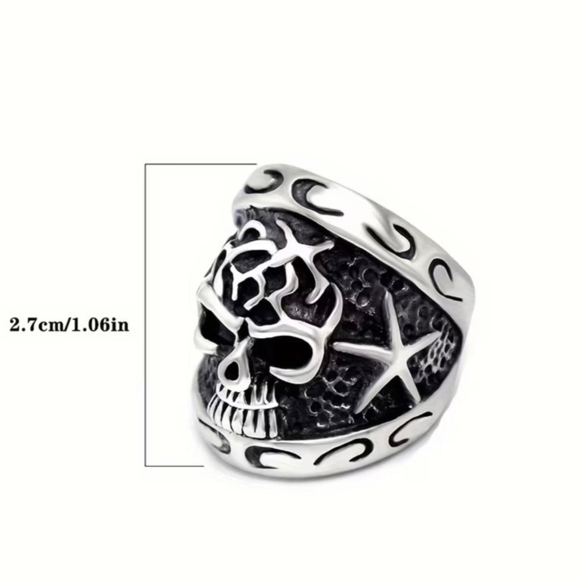 SKULL STAR RING
