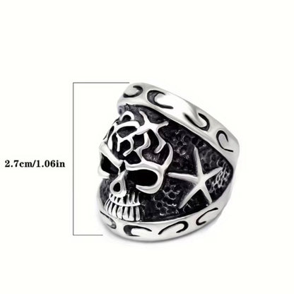 SKULL STAR RING
