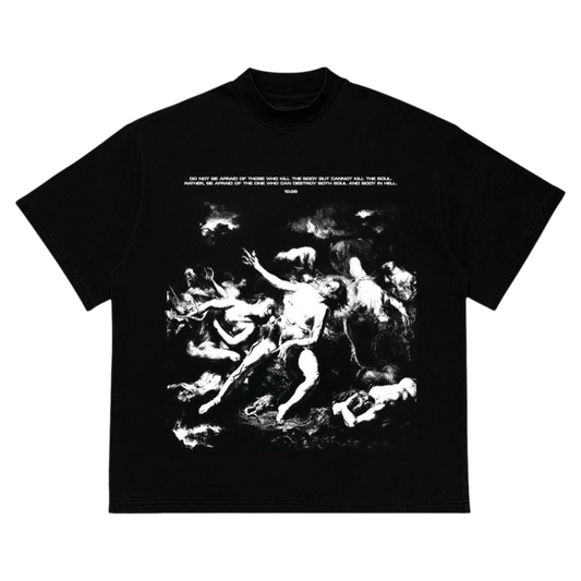 Black printed TEE