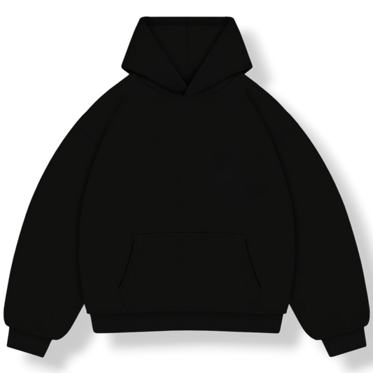 BLACK BOXY FIT HOODIE