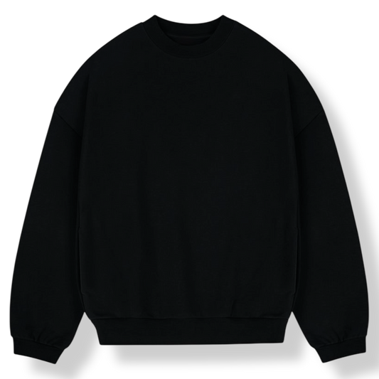 BLACK BOXY CREWNECK