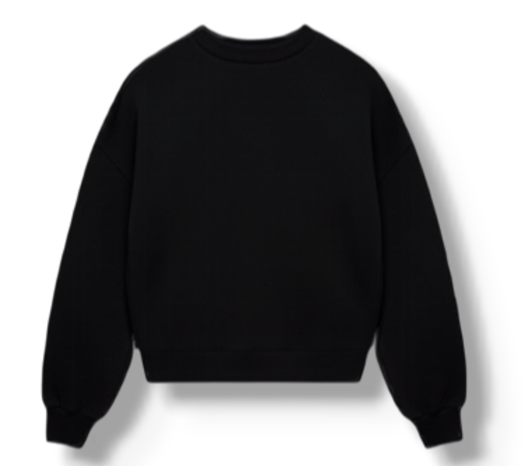 BLACK BOXY CREWNECK
