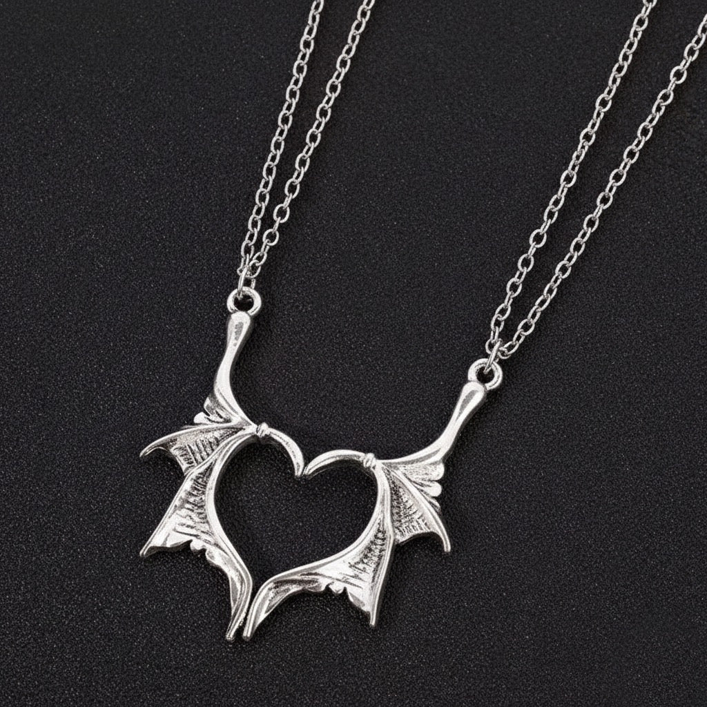 DOUBLE WINGS HEART NECKLACE