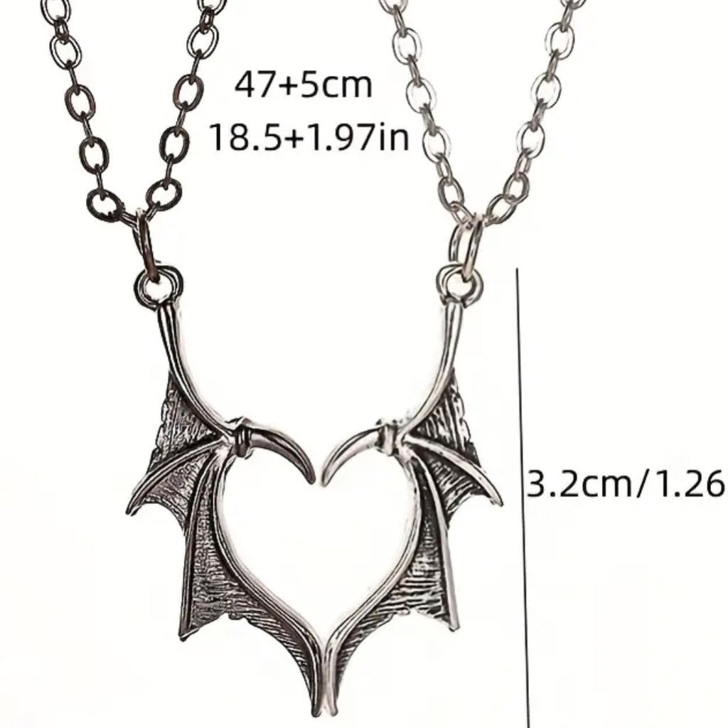 DOUBLE WINGS HEART NECKLACE