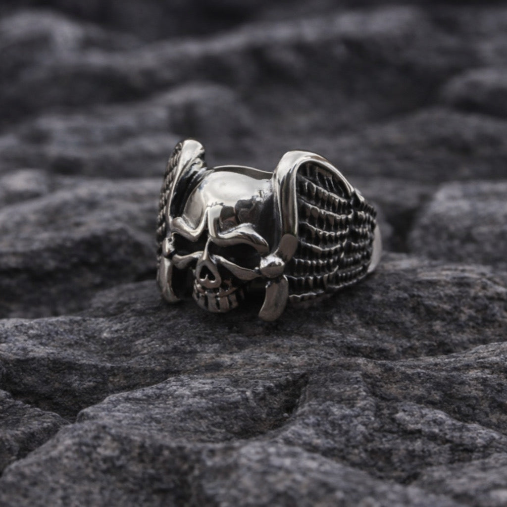SKULL WINGS RING