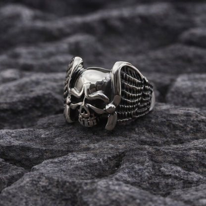 SKULL WINGS RING