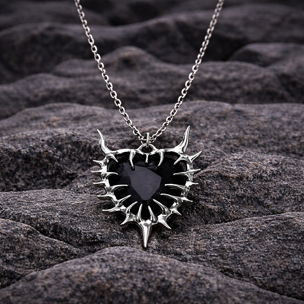 SPIKES HEART NECKLACE