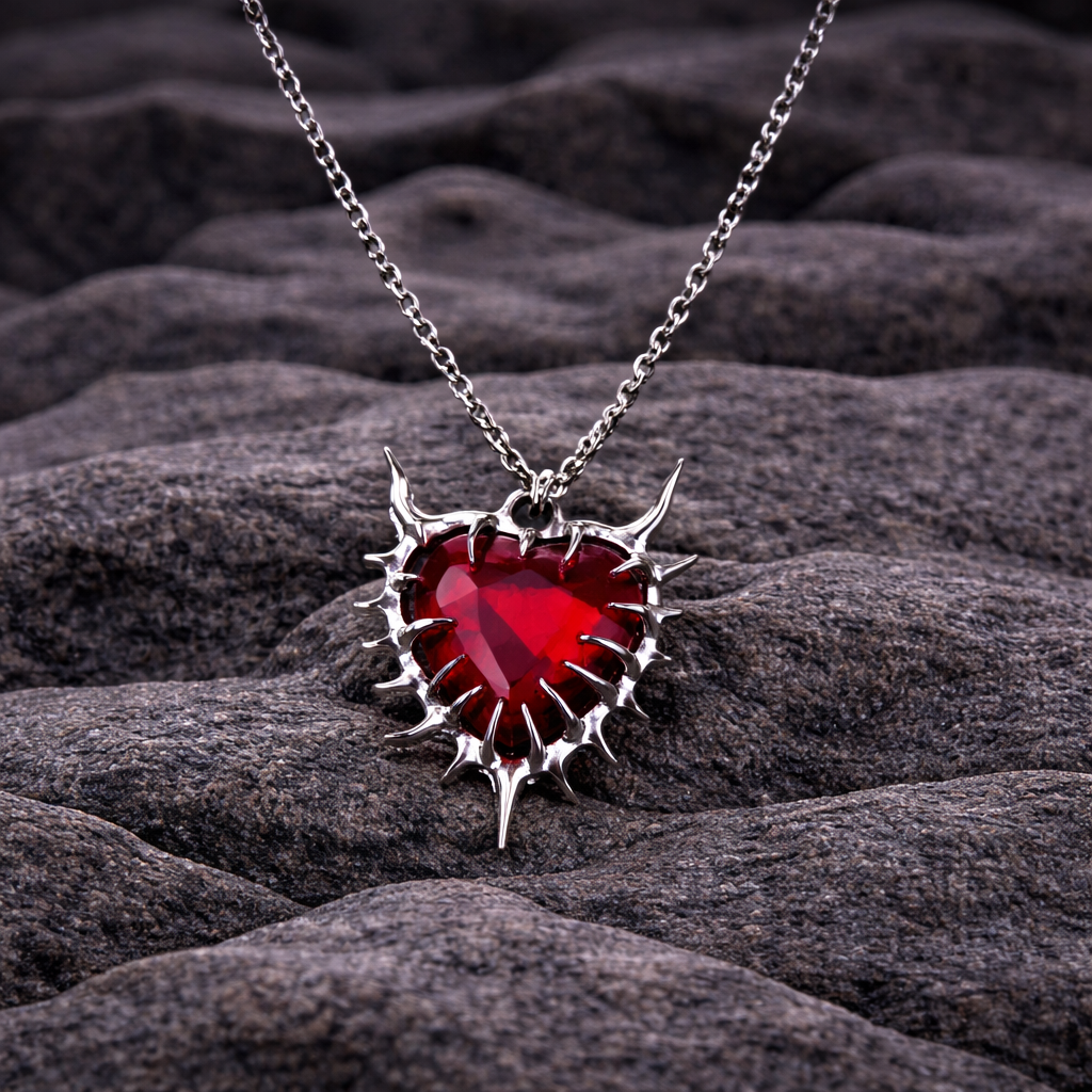 SPIKES HEART NECKLACE
